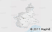 Silver Style 3D Map of Piemonte, single color outside