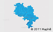 Political 3D Map of Asti, cropped outside