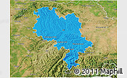 Political 3D Map of Asti, satellite outside