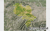 Satellite 3D Map of Asti, semi-desaturated