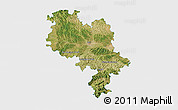 Satellite 3D Map of Asti, single color outside