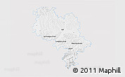 Silver Style 3D Map of Asti, single color outside