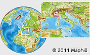 Physical Location Map of Asti, highlighted parent region, within the entire country