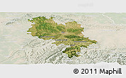 Satellite Panoramic Map of Asti, lighten