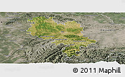 Satellite Panoramic Map of Asti, semi-desaturated