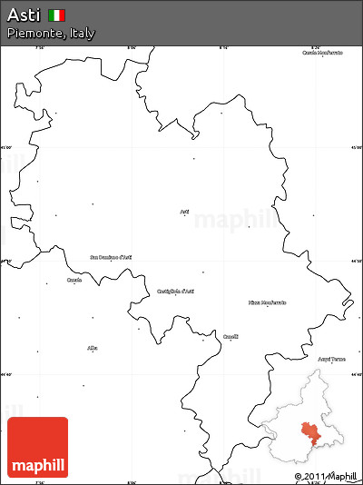 Blank Simple Map of Asti