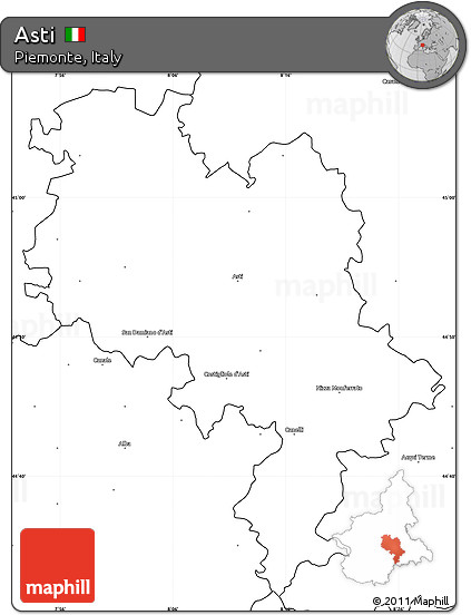 Blank Simple Map of Asti