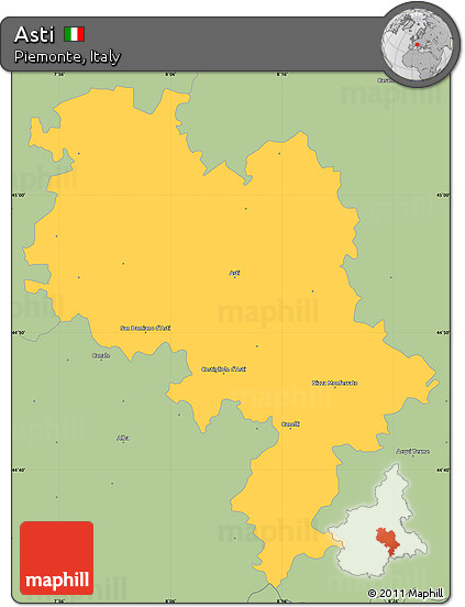 Savanna Style Simple Map of Asti