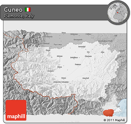 Gray 3D Map of Cuneo