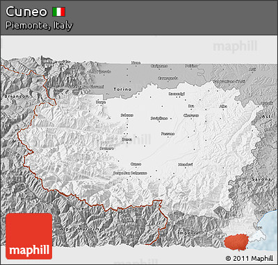 Gray 3D Map of Cuneo