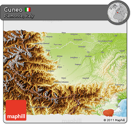 Physical 3D Map of Cuneo