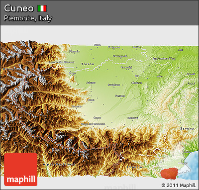 Physical 3D Map of Cuneo