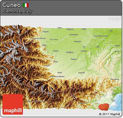 Physical 3D Map of Cuneo