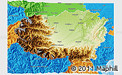 Physical 3D Map of Cuneo, political outside