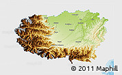 Physical 3D Map of Cuneo, single color outside