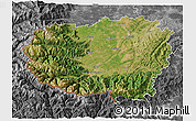 Satellite 3D Map of Cuneo, desaturated