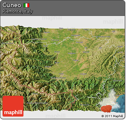Satellite 3D Map of Cuneo