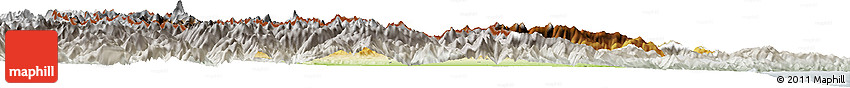 Physical Horizon Map of Cuneo, lighten, semi-desaturated