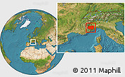 Satellite Location Map of Cuneo