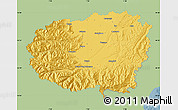 Savanna Style Map of Cuneo, single color outside