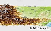 Physical Panoramic Map of Cuneo