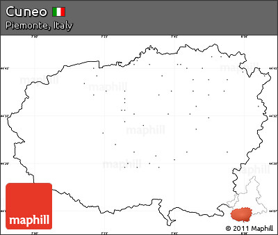 Blank Simple Map of Cuneo, cropped outside, no labels