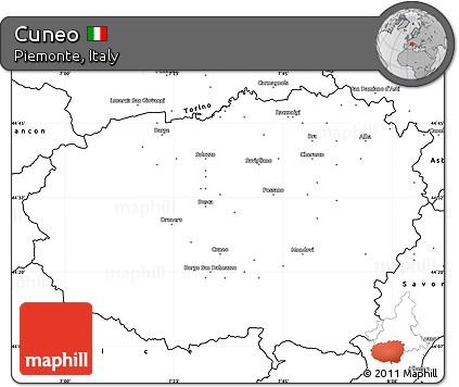 Blank Simple Map of Cuneo