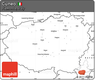 Blank Simple Map of Cuneo