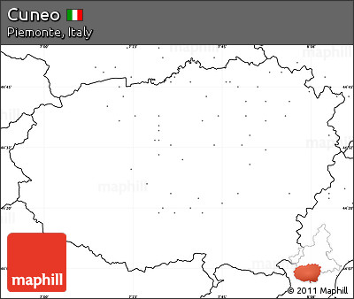 Blank Simple Map of Cuneo, no labels