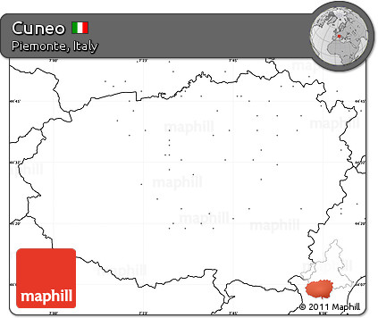 Blank Simple Map of Cuneo, no labels