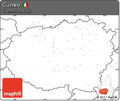 Blank Simple Map of Cuneo, no labels