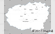 Gray Simple Map of Cuneo, single color outside