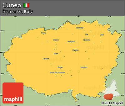 Savanna Style Simple Map of Cuneo, cropped outside