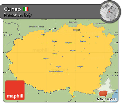 Savanna Style Simple Map of Cuneo