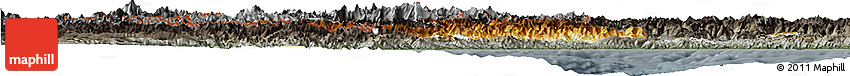 Physical Horizon Map of Piemonte, darken, semi-desaturated