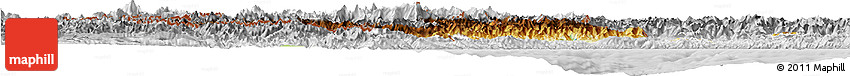 Physical Horizon Map of Piemonte, lighten, desaturated