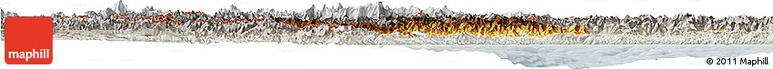 Physical Horizon Map of Piemonte, lighten, semi-desaturated