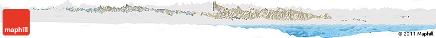 Shaded Relief Horizon Map of Piemonte, single color outside
