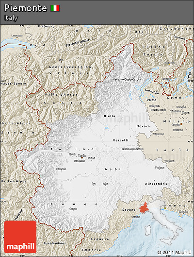 Classic Style Map of Piemonte