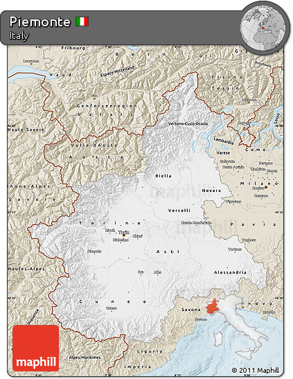 Classic Style Map of Piemonte
