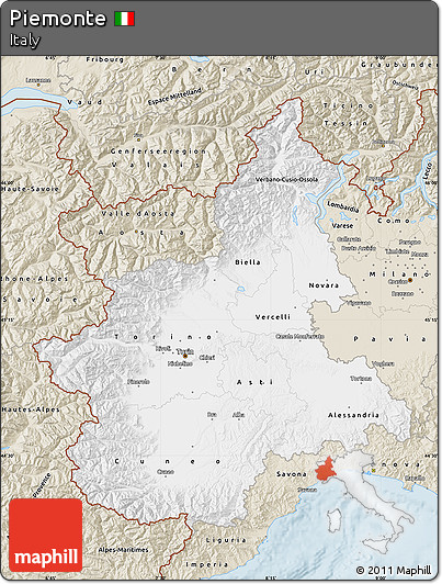 Classic Style Map of Piemonte