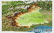 Physical Panoramic Map of Piemonte, satellite outside