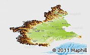 Physical Panoramic Map of Piemonte, single color outside