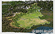 Satellite Panoramic Map of Piemonte, darken