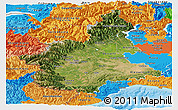 Satellite Panoramic Map of Piemonte, political outside