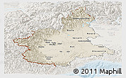 Shaded Relief Panoramic Map of Piemonte, lighten