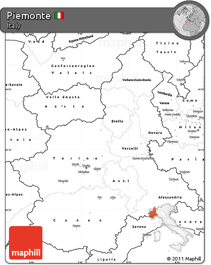 Blank Simple Map of Piemonte