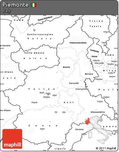 Blank Simple Map of Piemonte