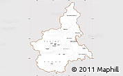 Classic Style Simple Map of Piemonte, cropped outside