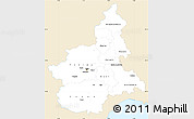 Classic Style Simple Map of Piemonte, single color outside